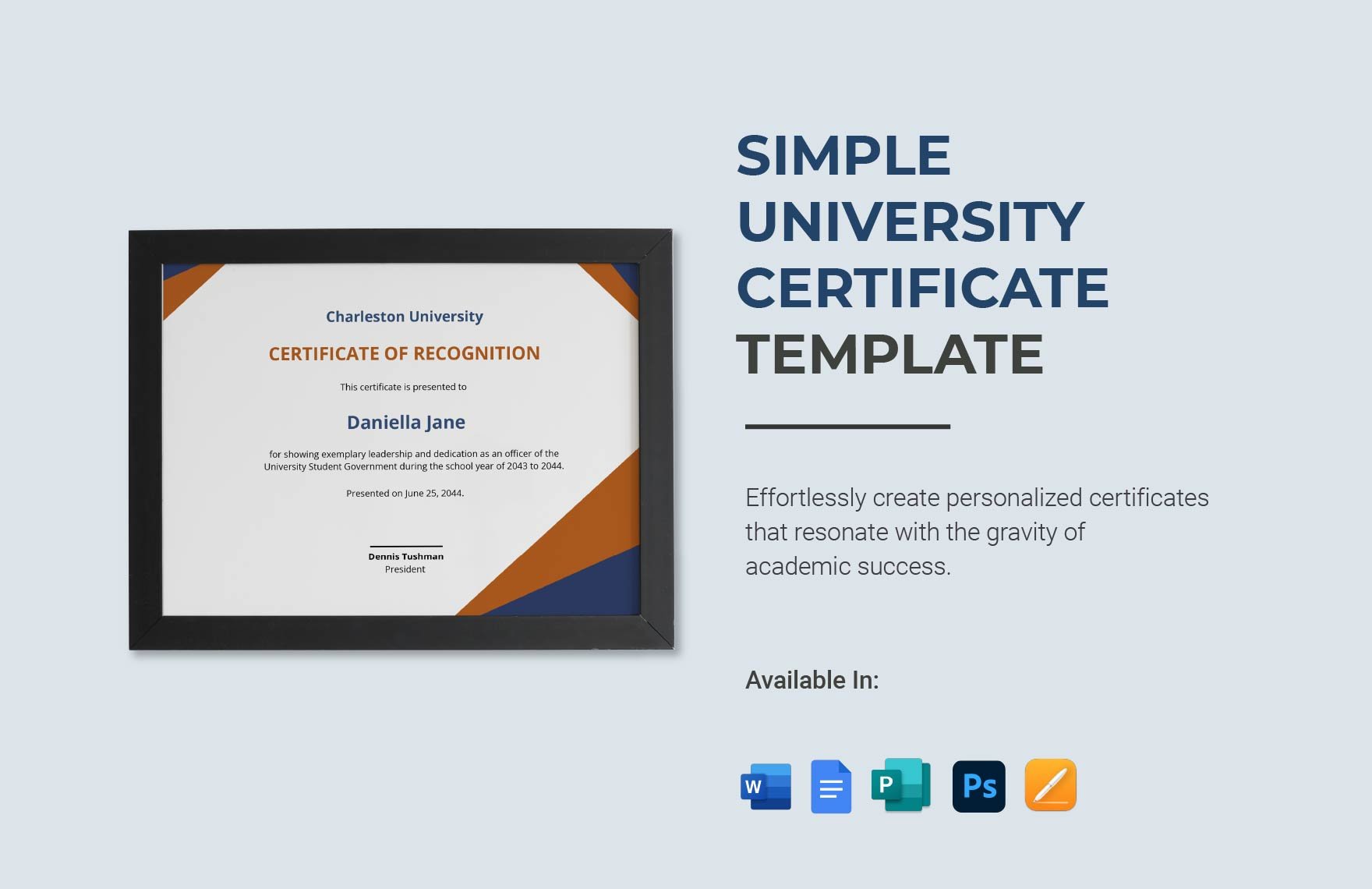 Simple University Certificate Template