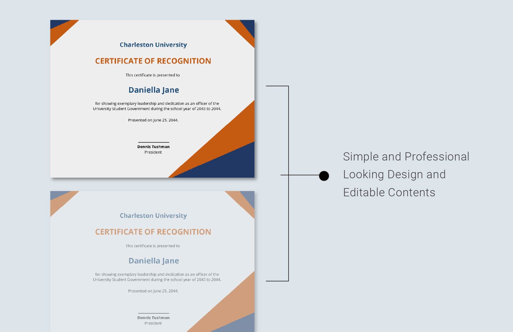 Simple University Certificate Template