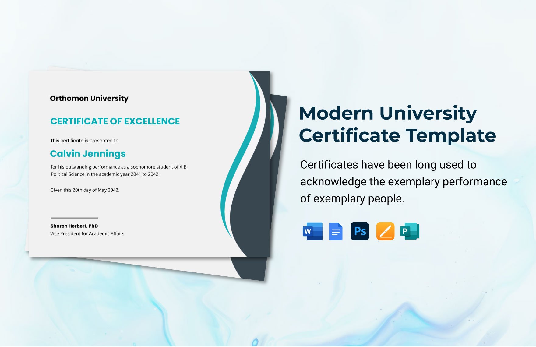 Modern University Certificate Template