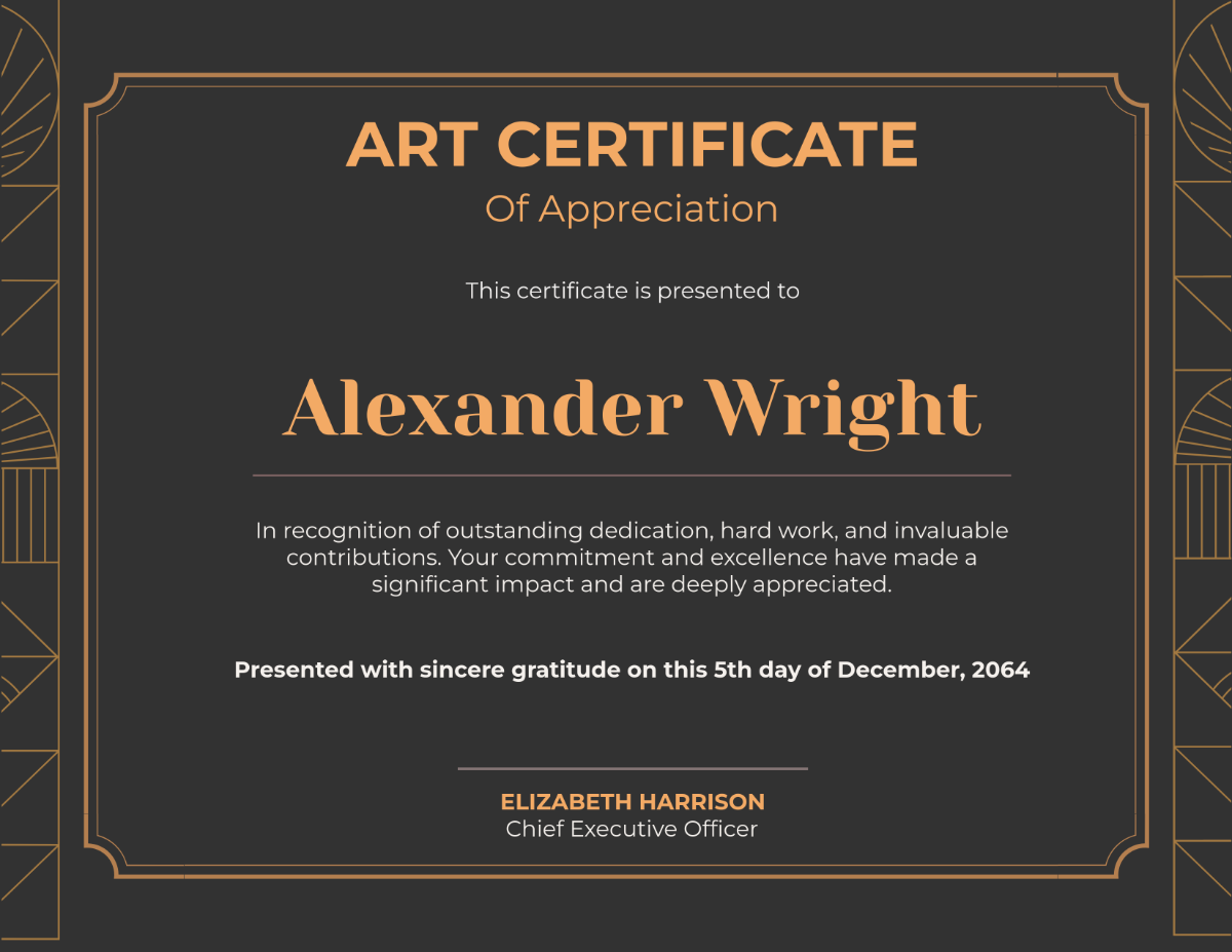 Free Formal Appreciation Certificate Template