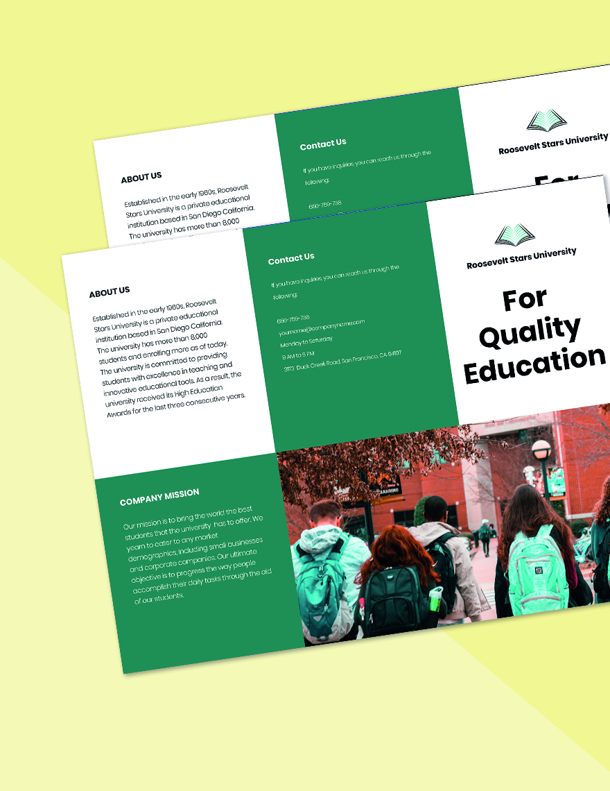 Tri-Fold University Education Brochure Template