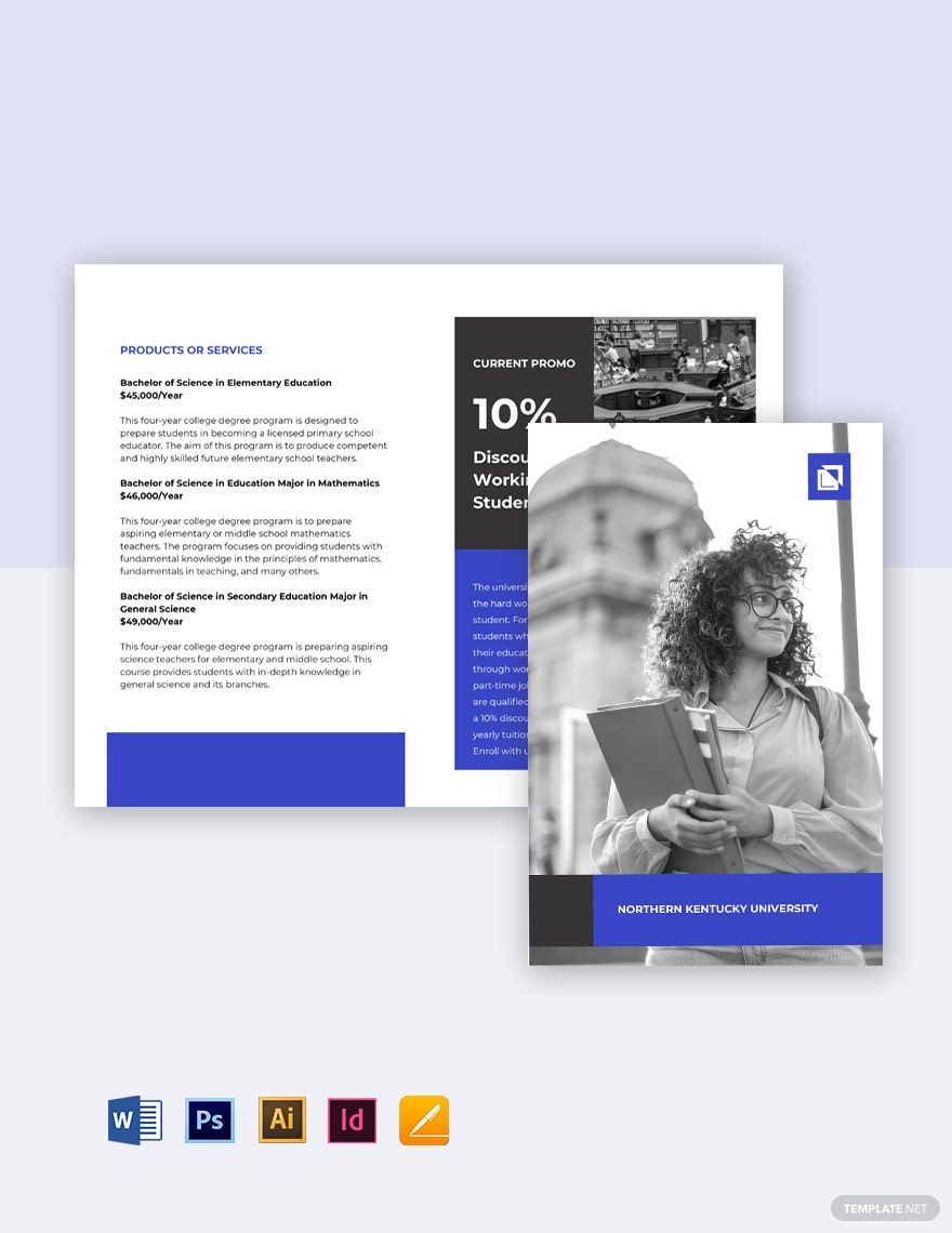 Bi-Fold University Education Brochure Template in Illustrator, PSD, InDesign, Pages, Word, Google Docs - Download | Template.net