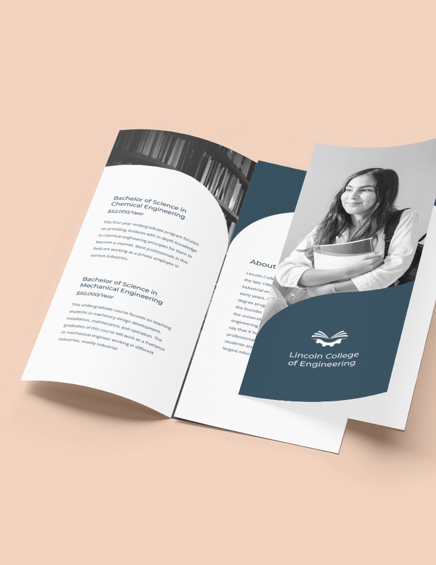 Trifold University College Brochure Template Format