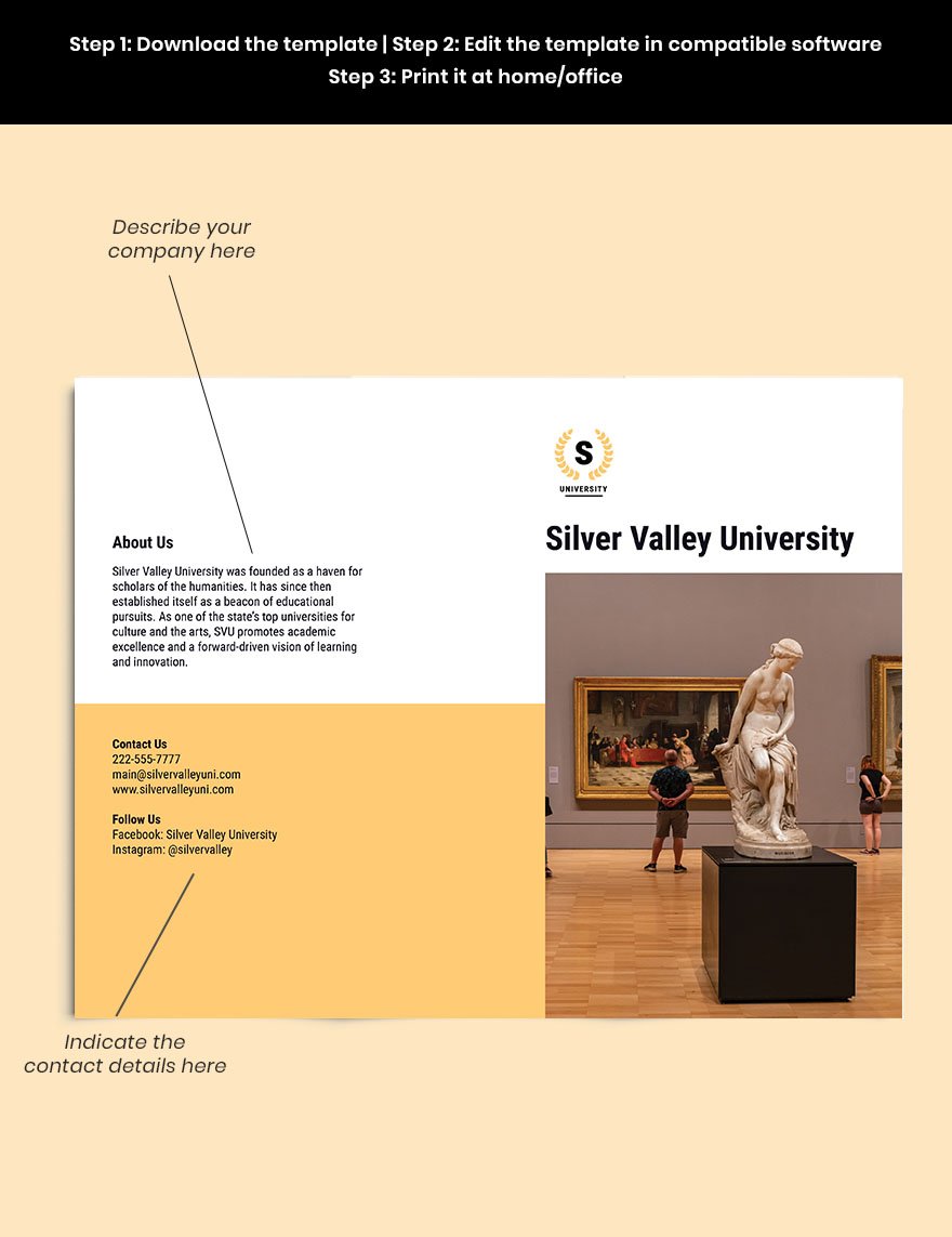Bi-Fold University Studies Brochure Template