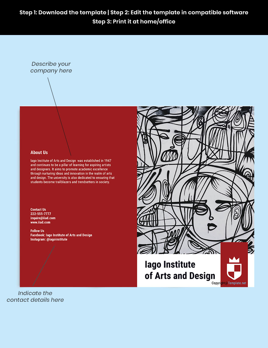 Elegant Bi-Fold University Brochure Template