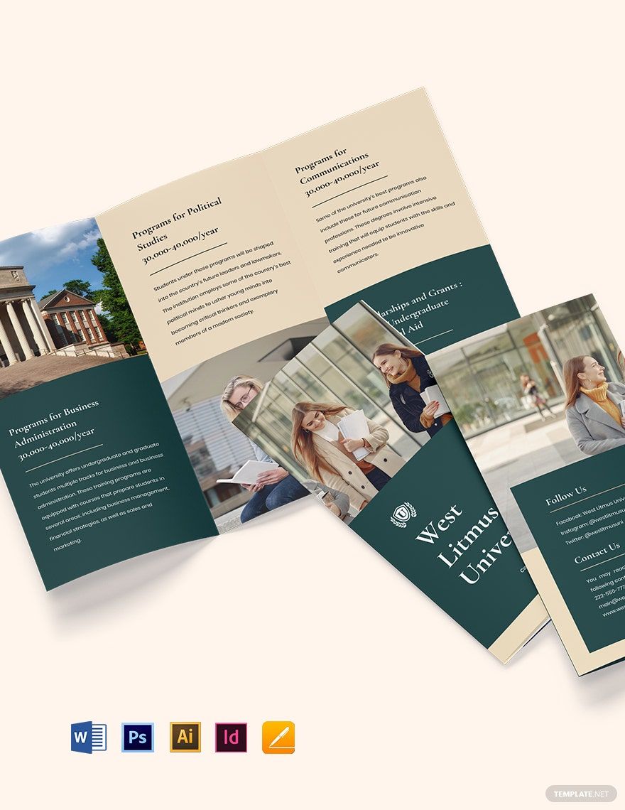 Simple Tri-Fold University Brochure Template