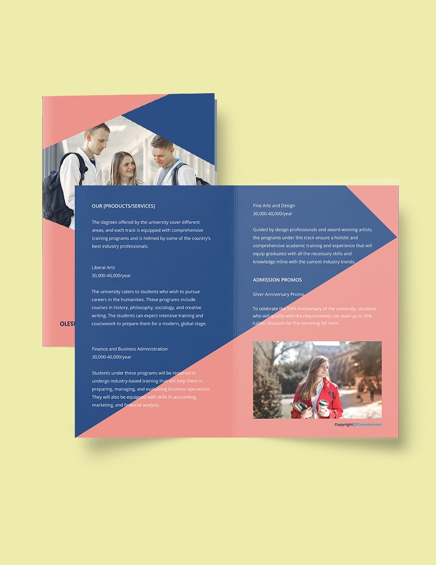 Creative Bi-Fold University Brochure Template