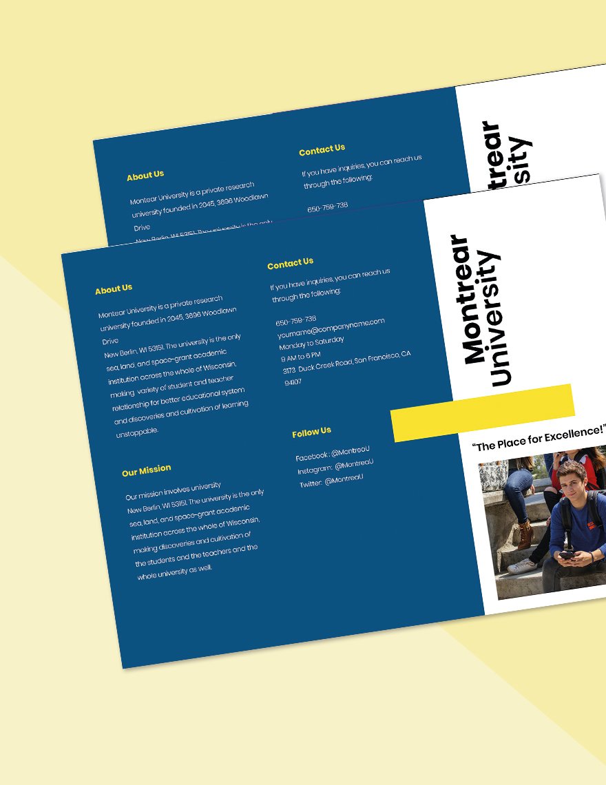 Modern Tri-Fold University Brochure Template
