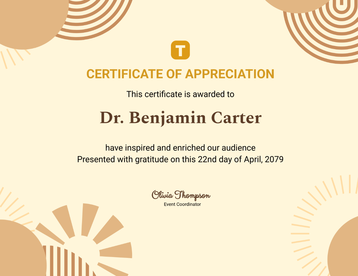 Free Guest Speaker Appreciation Certificate Template