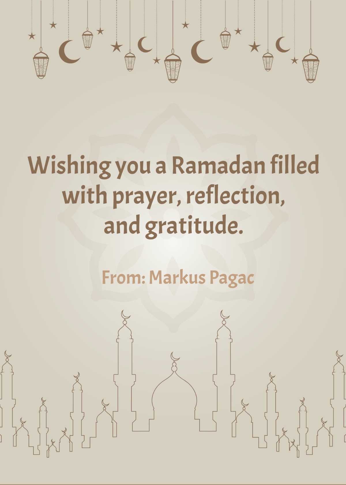 Free Beige Ramadan Wishes Template