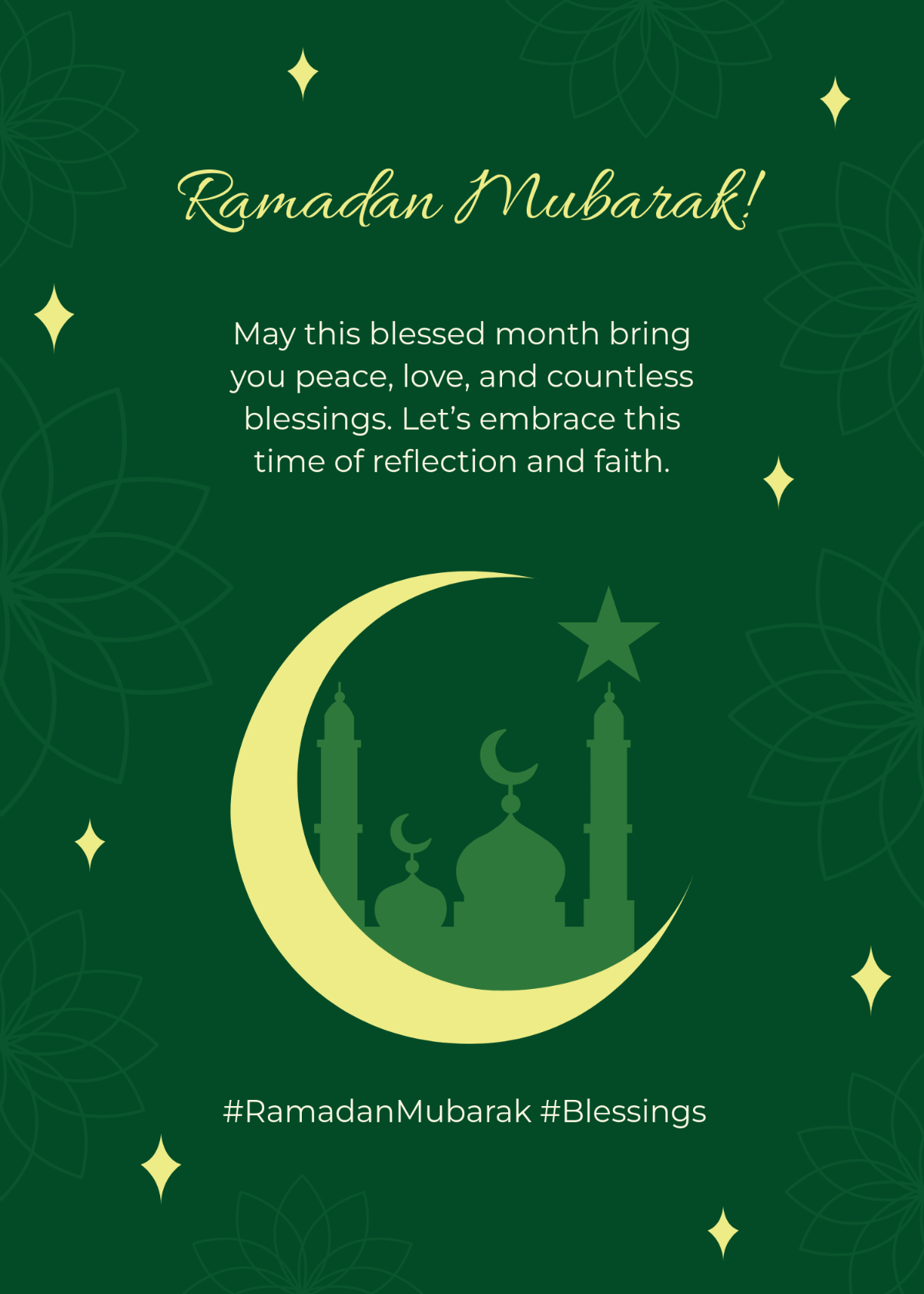 Free Ramadan Wishes Instagram Post Template