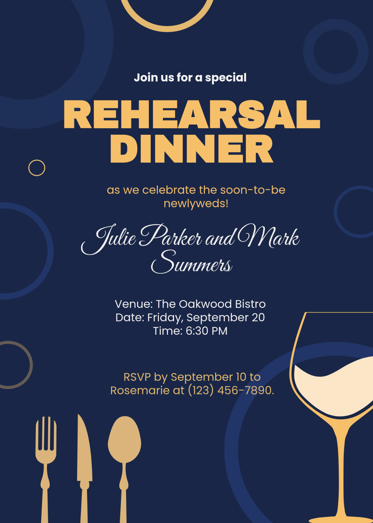 Unique Rehearsal Dinner Invitation Template - Edit Online & Download