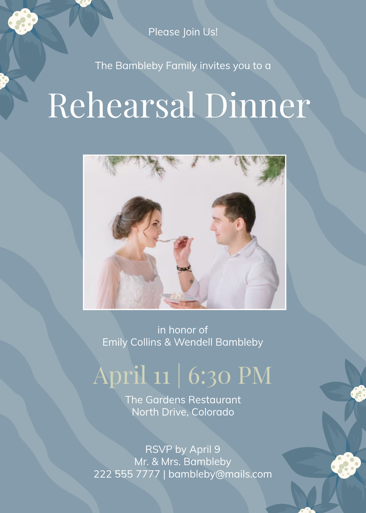 Rehearsal Dinner Invitation Template by Groom's Parents - Edit Online & Download