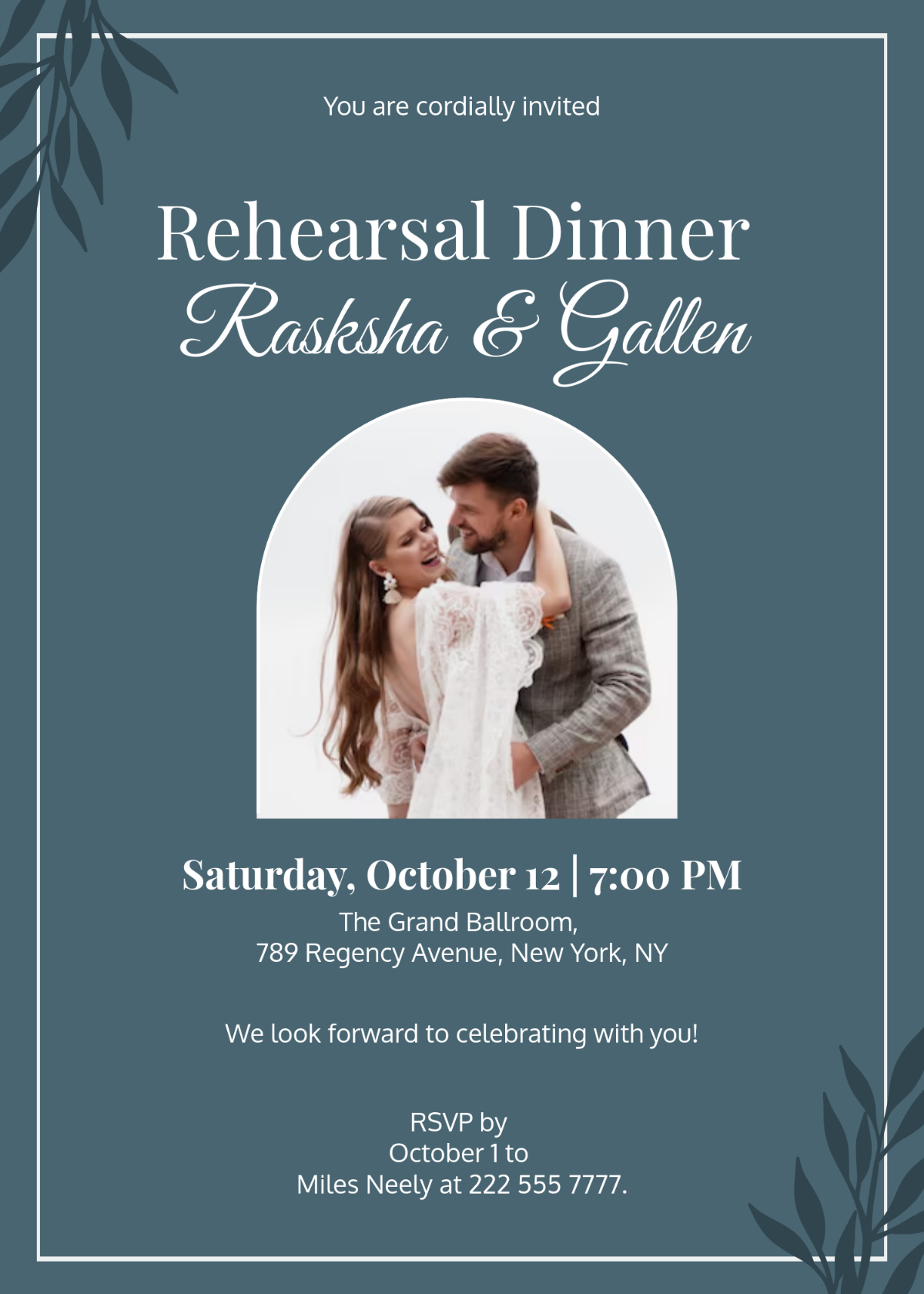 Formal Rehearsal Dinner Invitation Template - Edit Online & Download