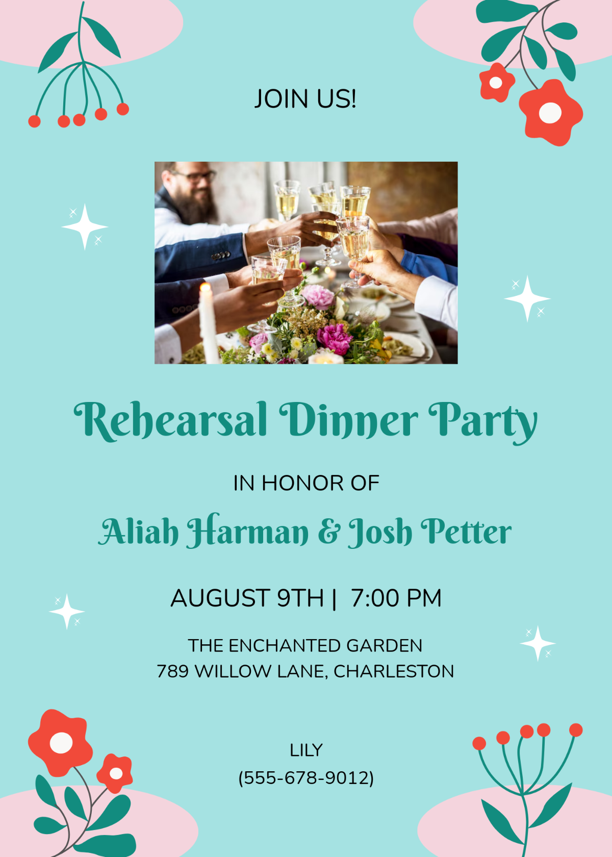 Whimsical Rehearsal Dinner Invitation Design Template - Edit Online & Download