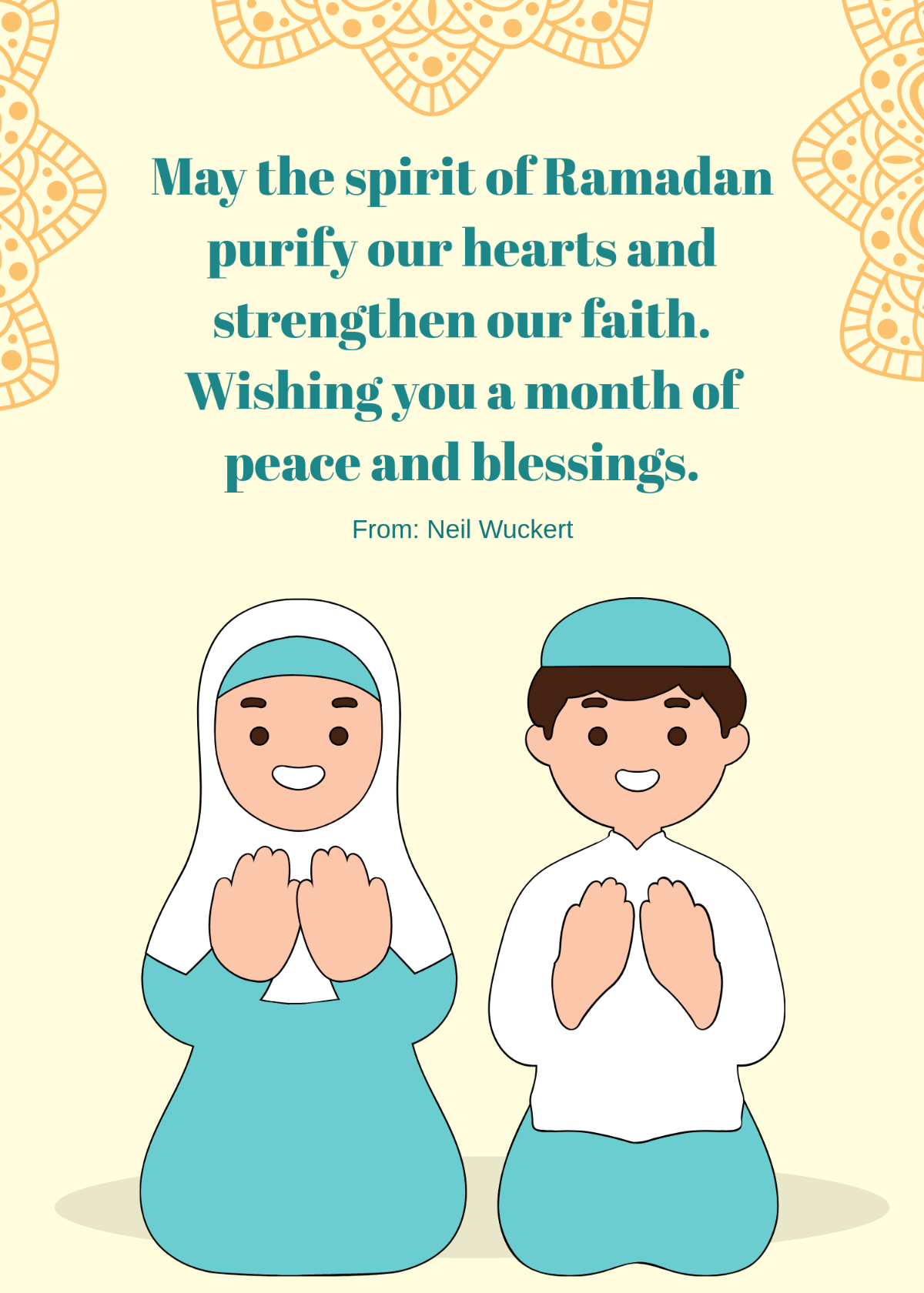 Free Ramadan Wishes Message Template