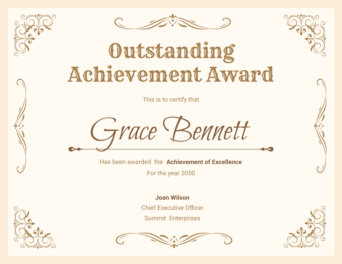 Free Classic Award Certificate Template