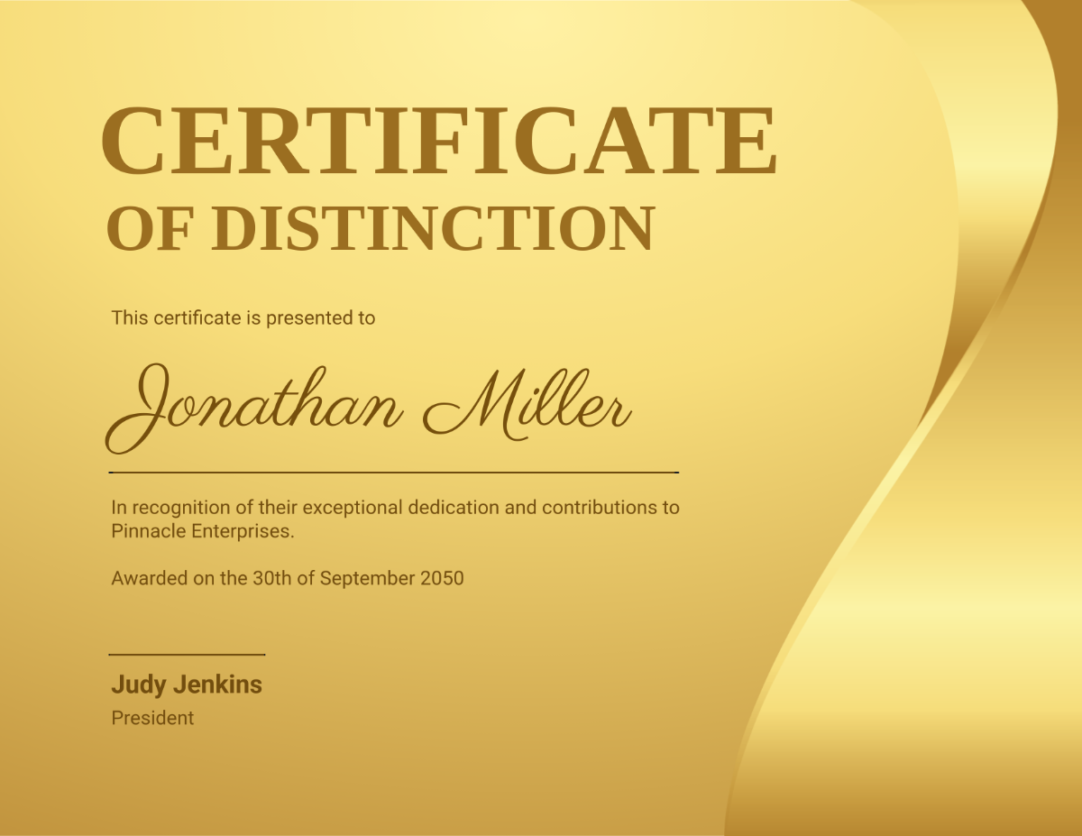 Free Gold Background Award Certificate Template