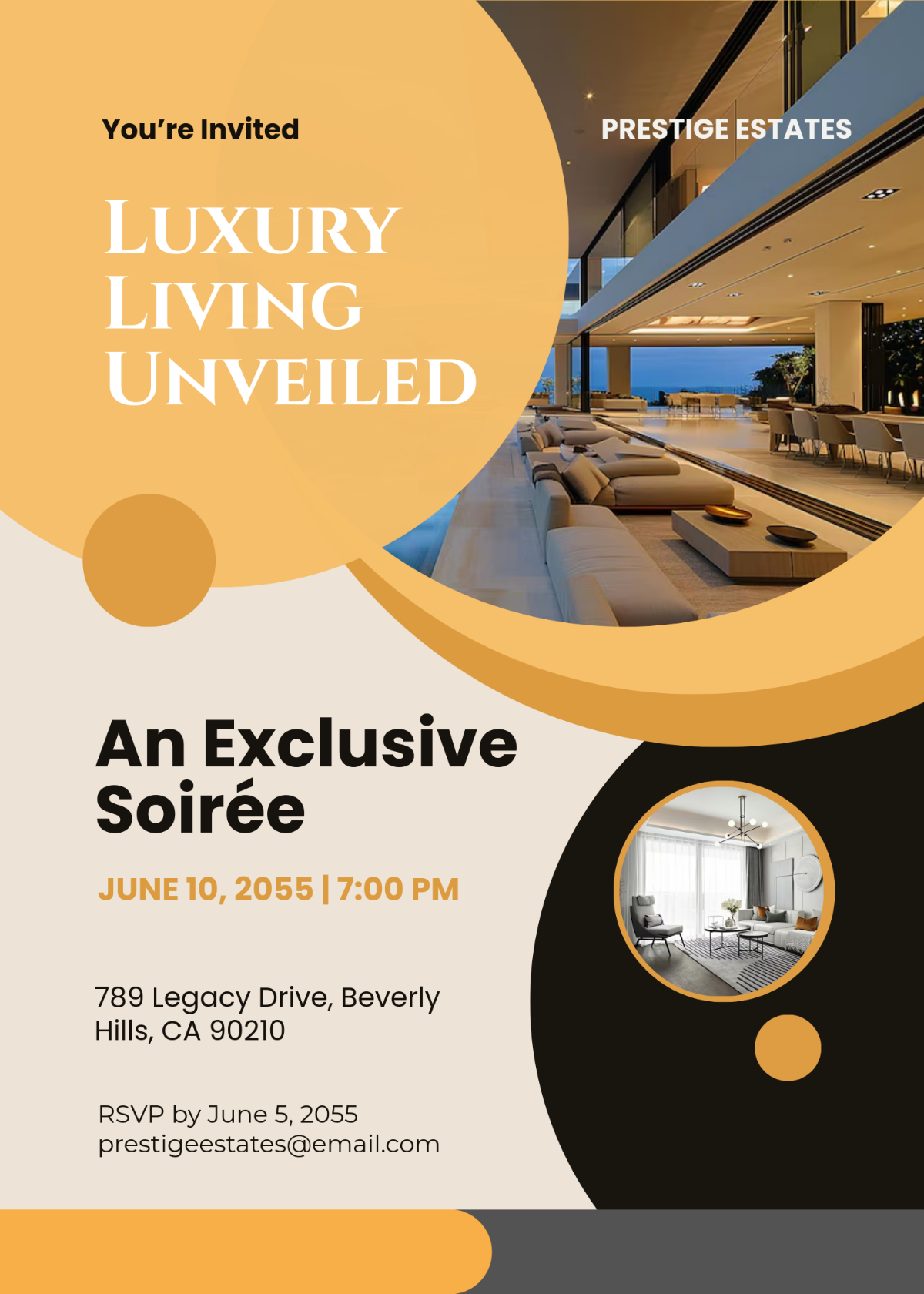 Free Luxury Real Estate Invitation Card Template
