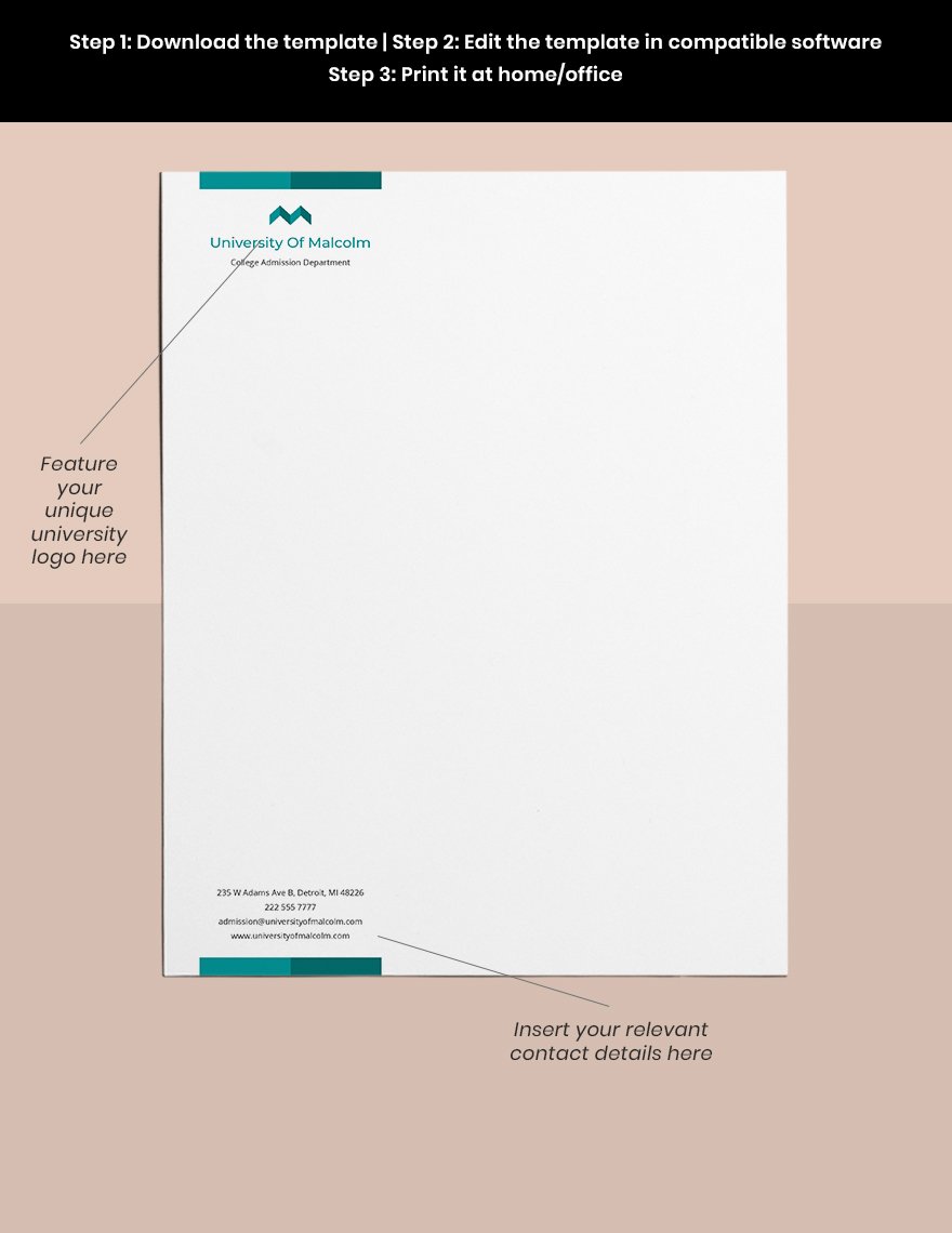 College and Department Letterhead Template