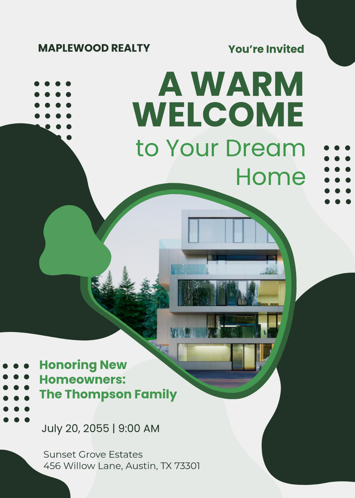 Free Real Estate Housewarming Invitation Card Template