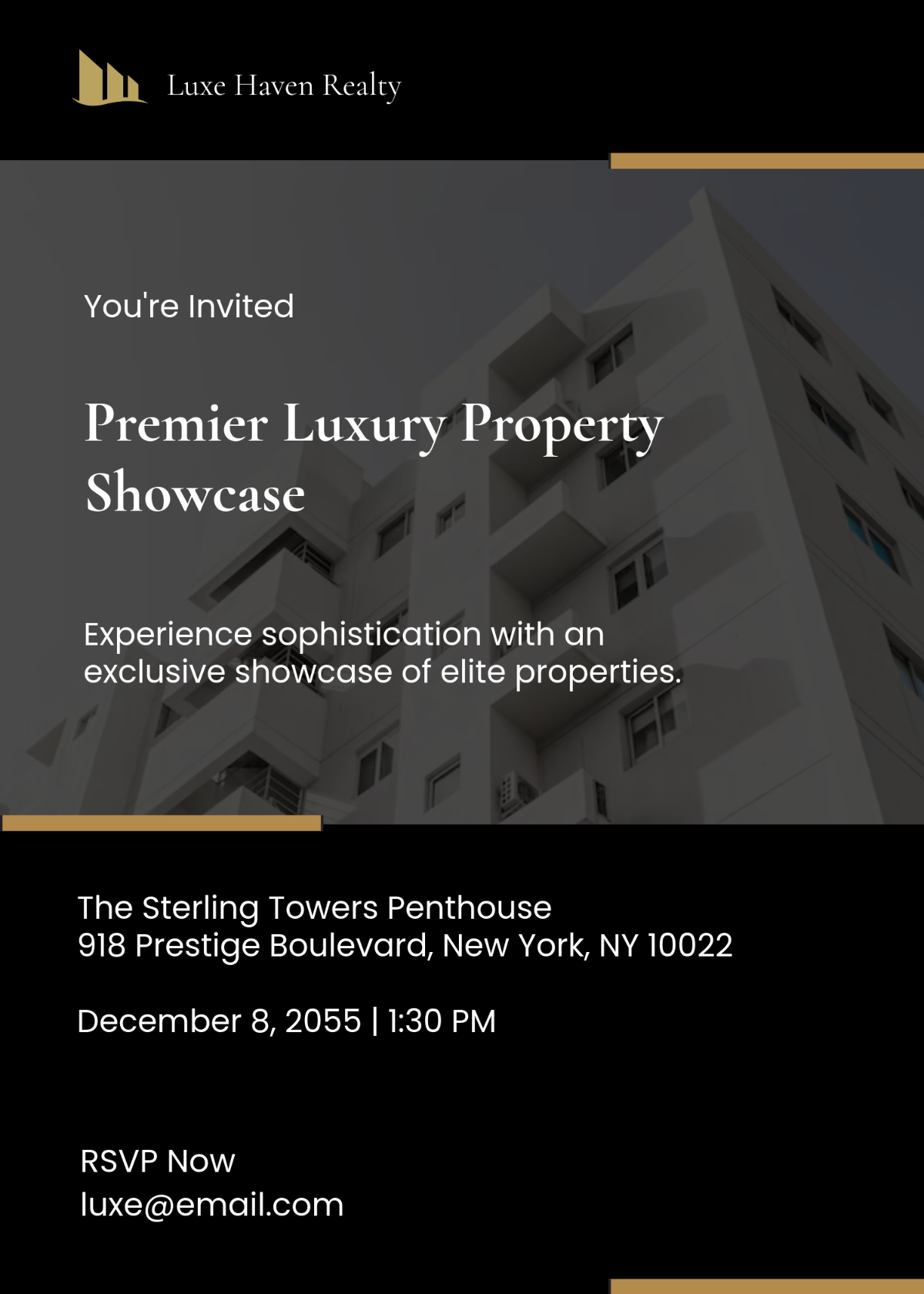 Free Premium Real Estate Invitation Card Template