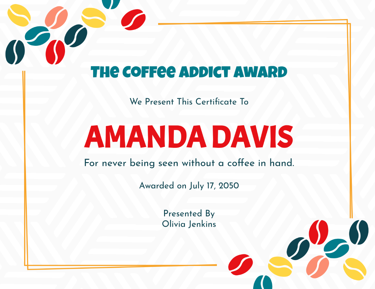 Funny Award Certificate Design Template