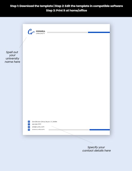 Free Simple University Letterhead Template - Illustrator, Word, Apple ...