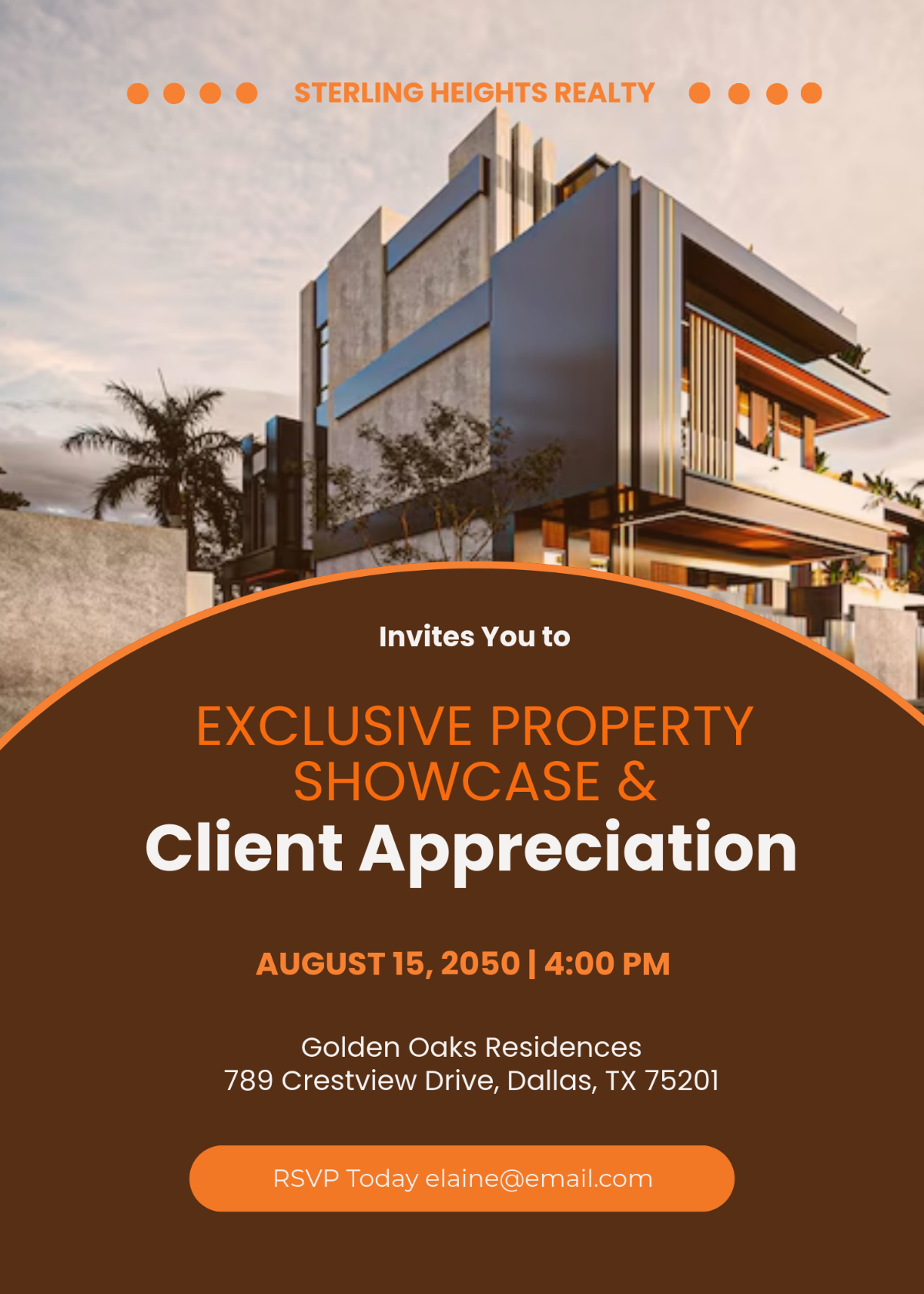 Free Elegant Real Estate Invitation Card Template