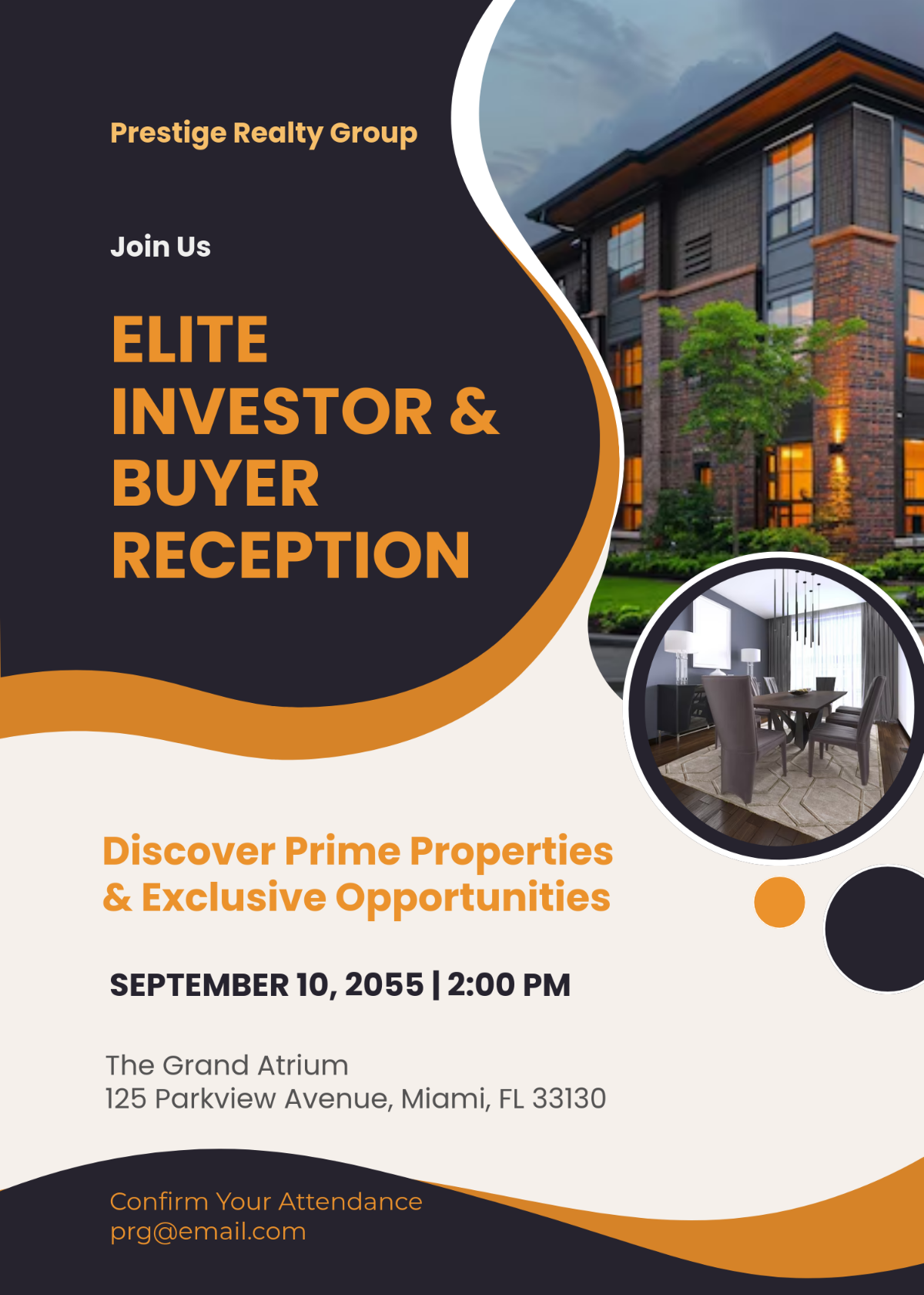 Free Custom Real Estate Business Invitation Card Template