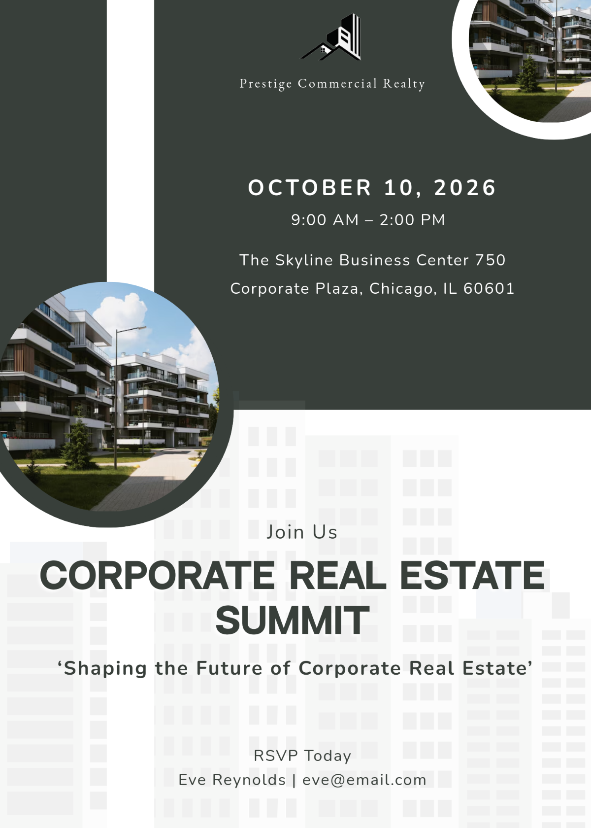 Free Modern Corporate Real Estate Invitation Card Template