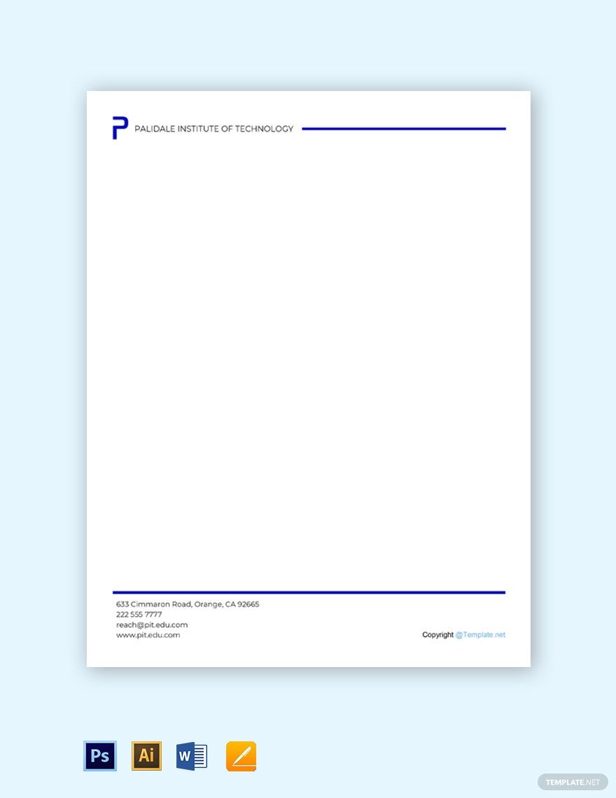 Free Simple University Letterhead Template in Word, PDF, Illustrator, PSD, Apple Pages