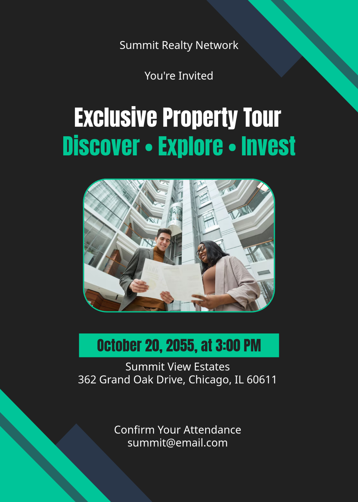 Free Professional Real Estate Visiting Invitation Card Template