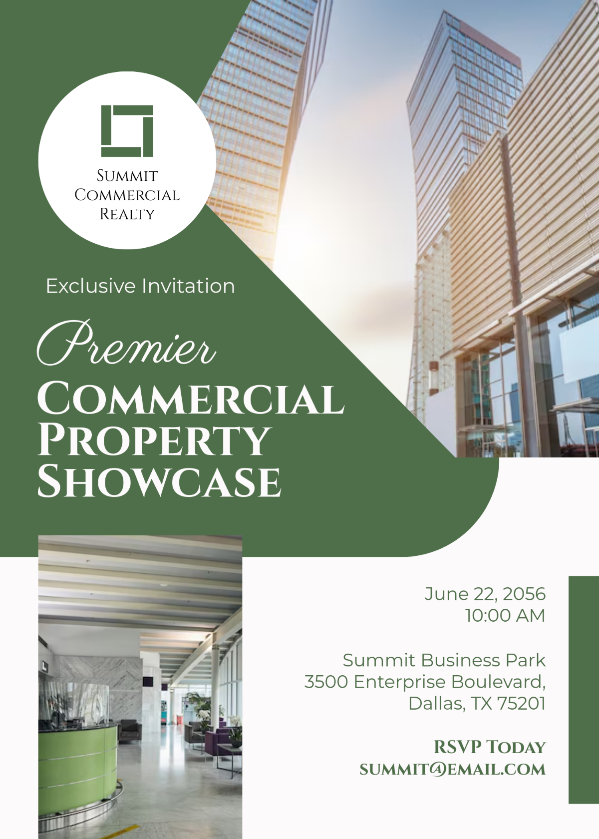 Free Commercial Real Estate Invitation Card Template