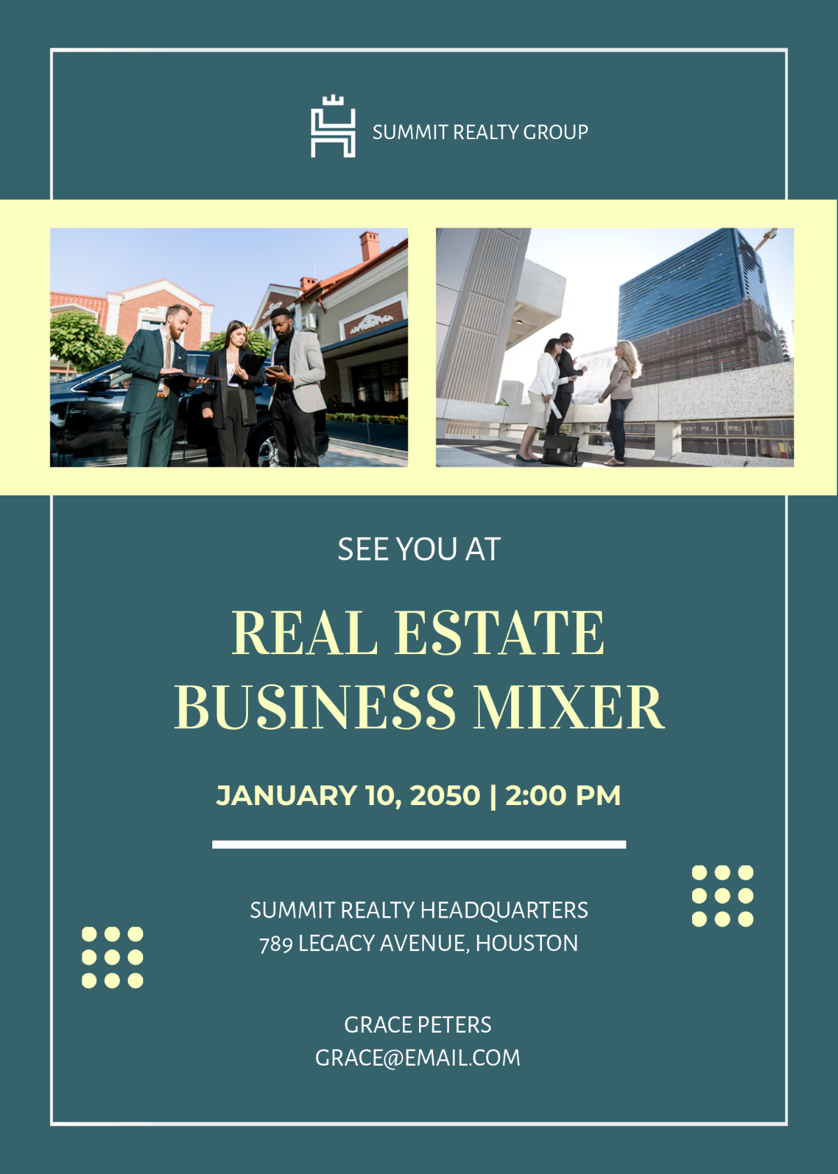 Free Real Estate Company Invitation Card Template