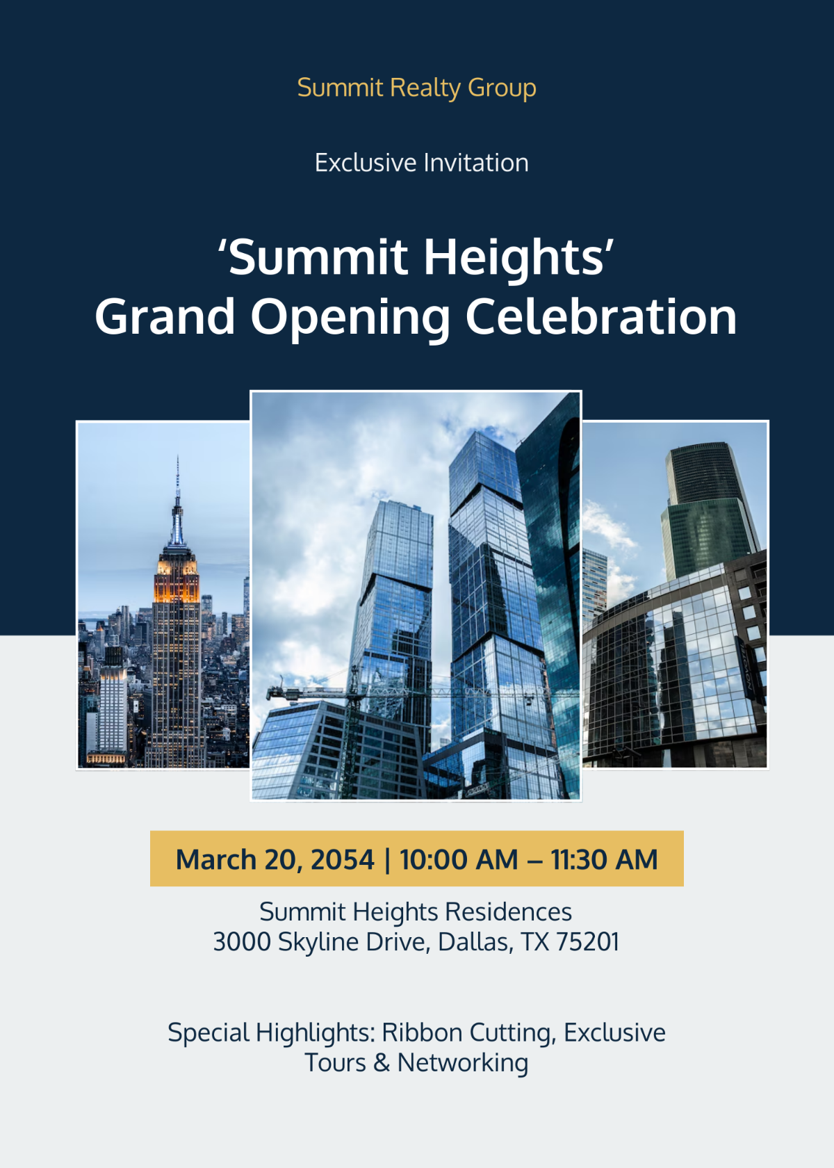 Free Real Estate Grand Opening Invitation Card Template