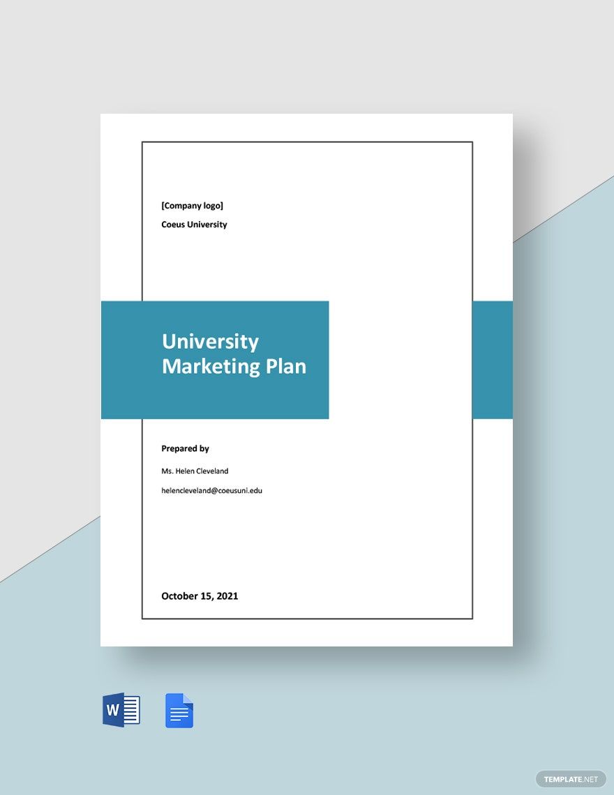 Editable University Marketing Plan Template