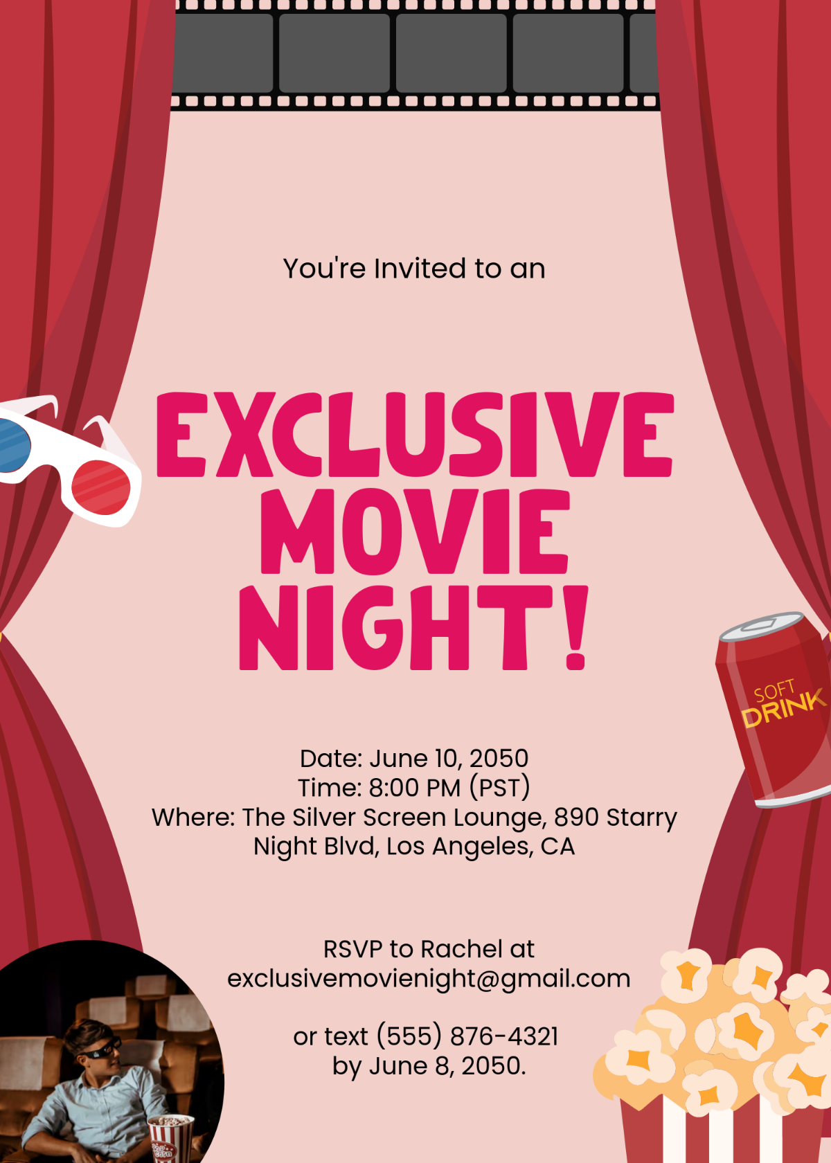 Free Movie Night Invitation Templates Editable And Printable Free Movie Night Invitation Templates Editable And Printable