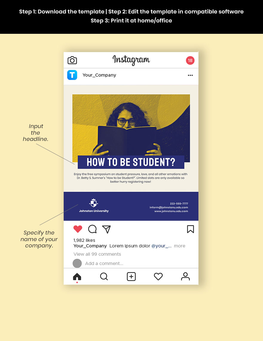 University Instagram Post Template