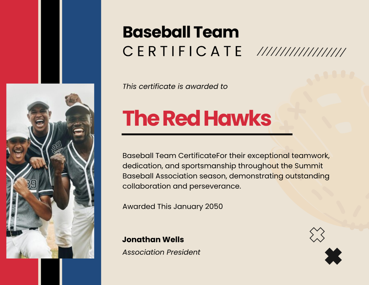 Free Aesthetic Baseball Team Certificate Template