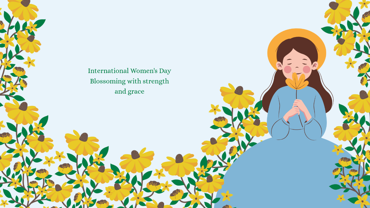 Free Women's Day Flower Background Template