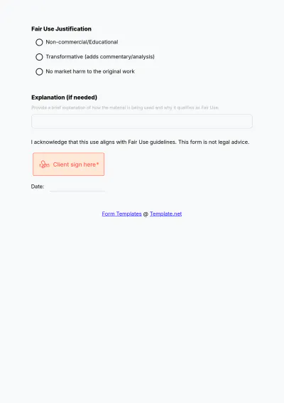 Free Fair Use Disclaimer Template - Edit Online & Download Example | Template.net to Edit Online