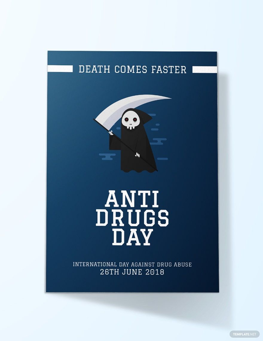 Anti Drug Day Card Template in PSD