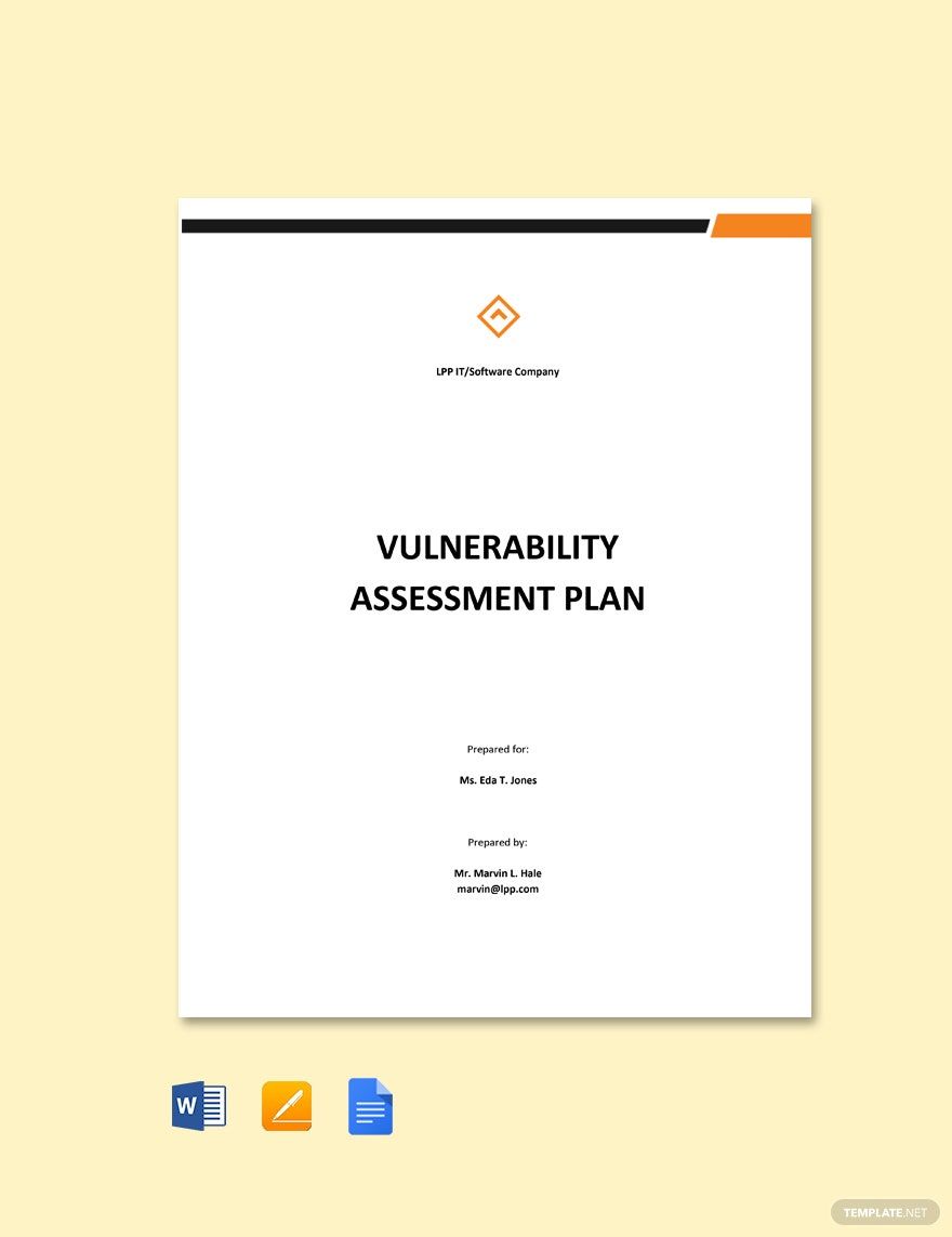 Vulnerability Assessment Plan Template