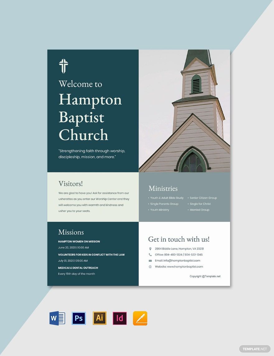 Printable Church Bulletin Template Download In Word Google Docs 