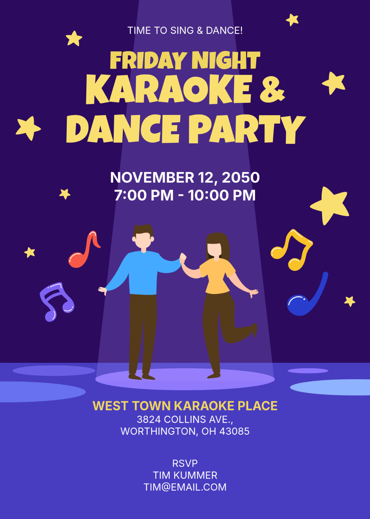 Karaoke and Dance Invitation Template - Edit Online & Download
