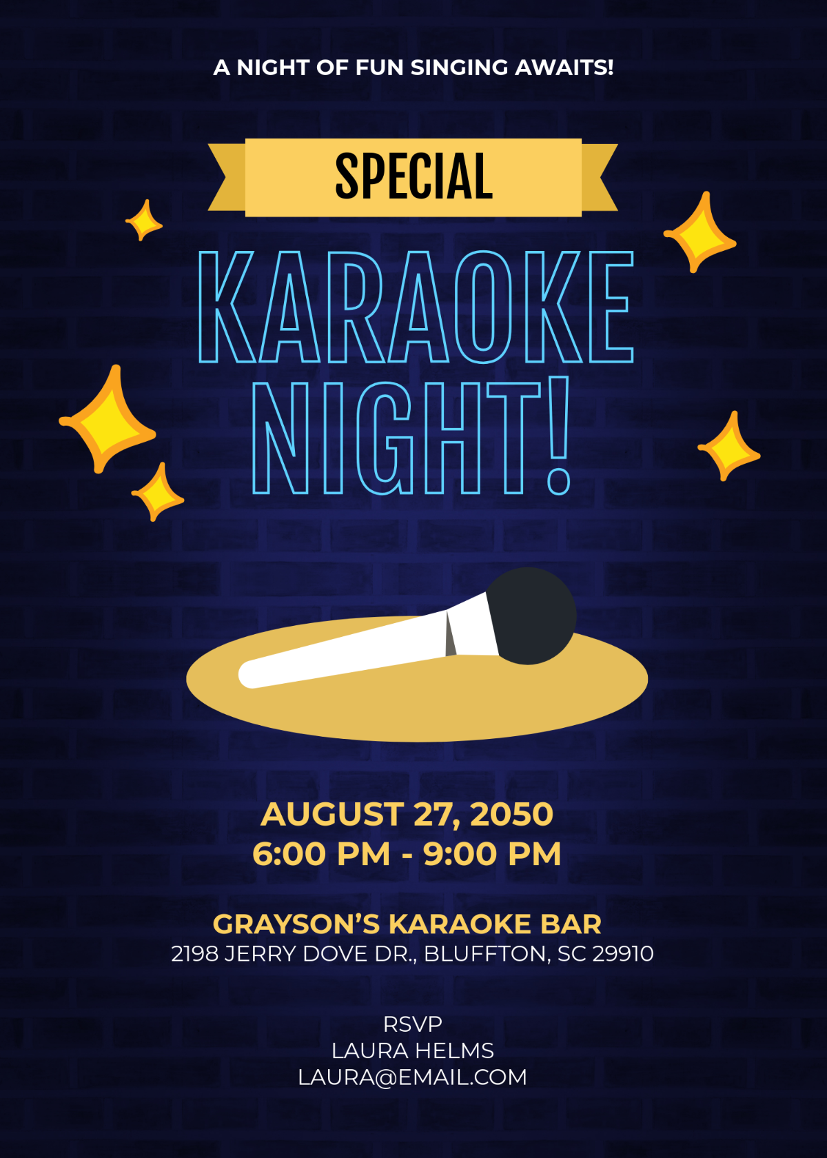 Karaoke Night Invitation Template - Edit Online & Download