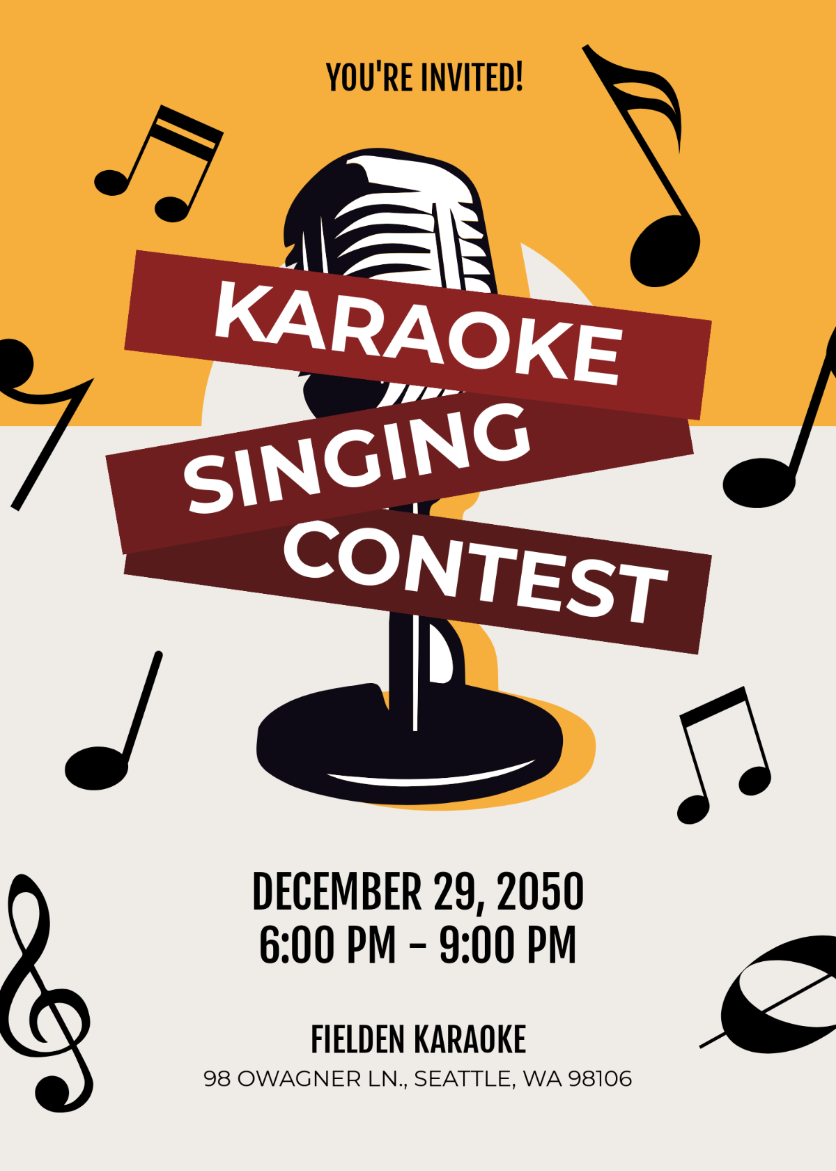 Karaoke Event Invitation Template - Edit Online & Download