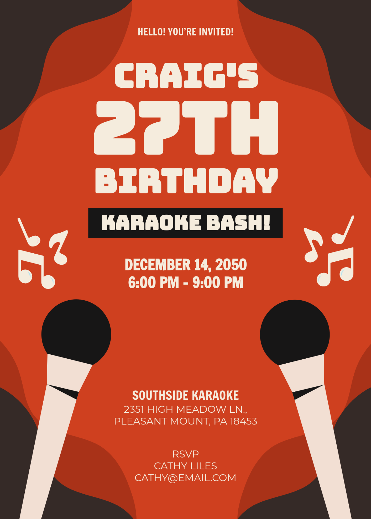Creative Karaoke Bash Invitation Template - Edit Online & Download