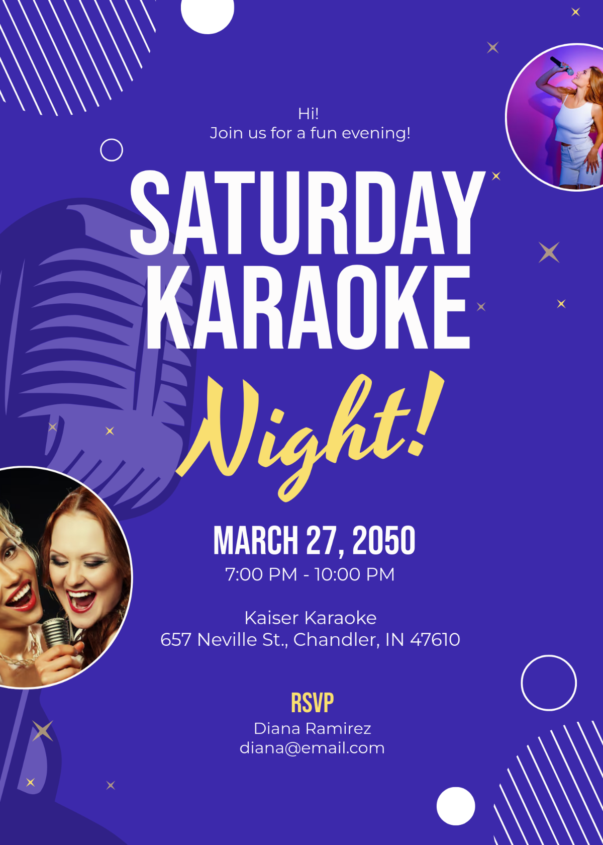 Professional Karaoke RSVP Invitation Template - Edit Online & Download